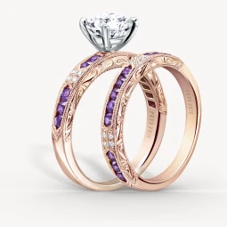 Platinum Solitaire Wedding Ring with Sapphire